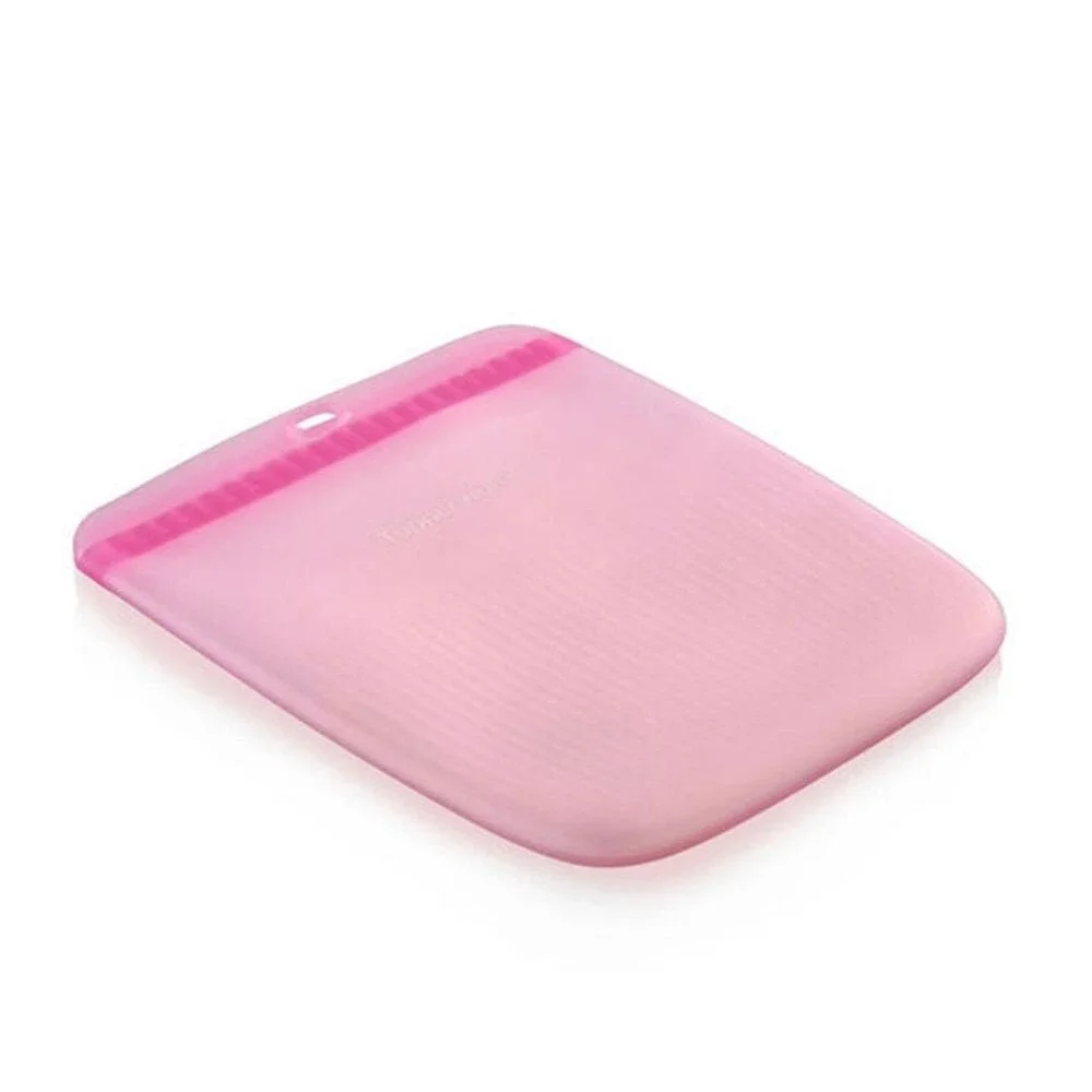 Tupperware Ultimate Pink Silicone Slim Bag Size Large